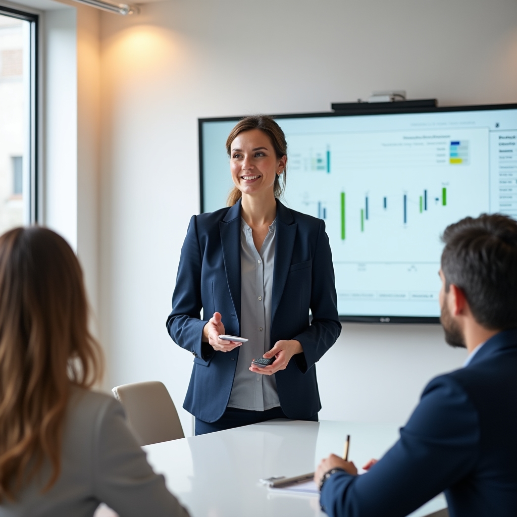 Üzleti prezentáció irodai környezetben