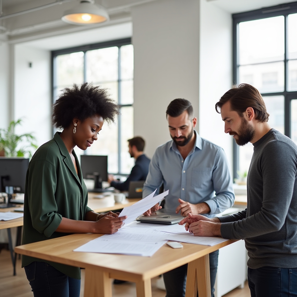 Csapat együttműködés modern munkahelyen